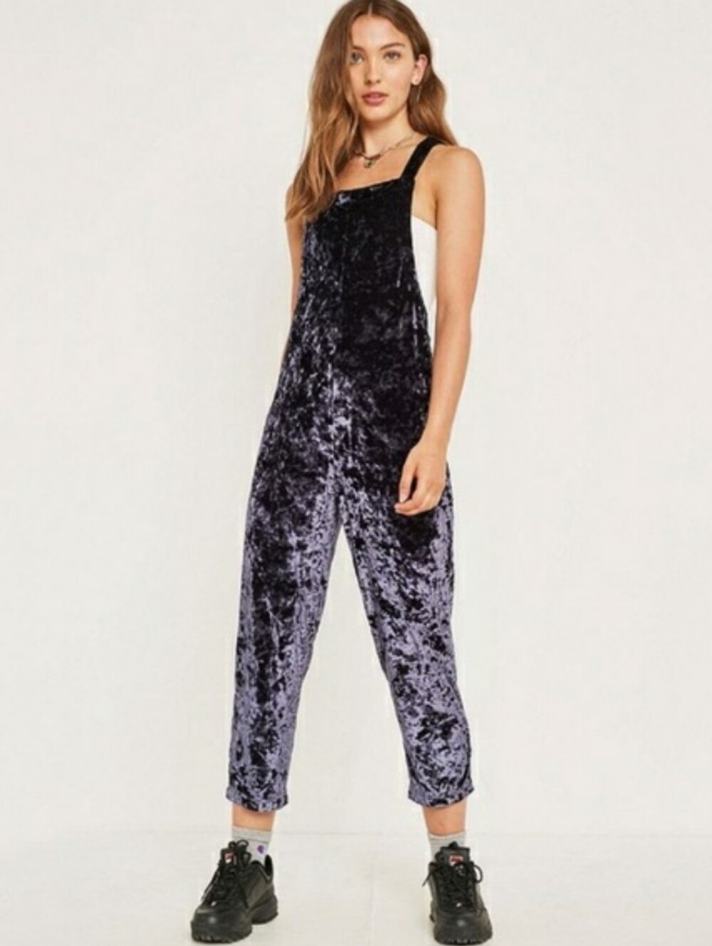 Urban Outfitters Shapeless Velvet Cropped Overalls